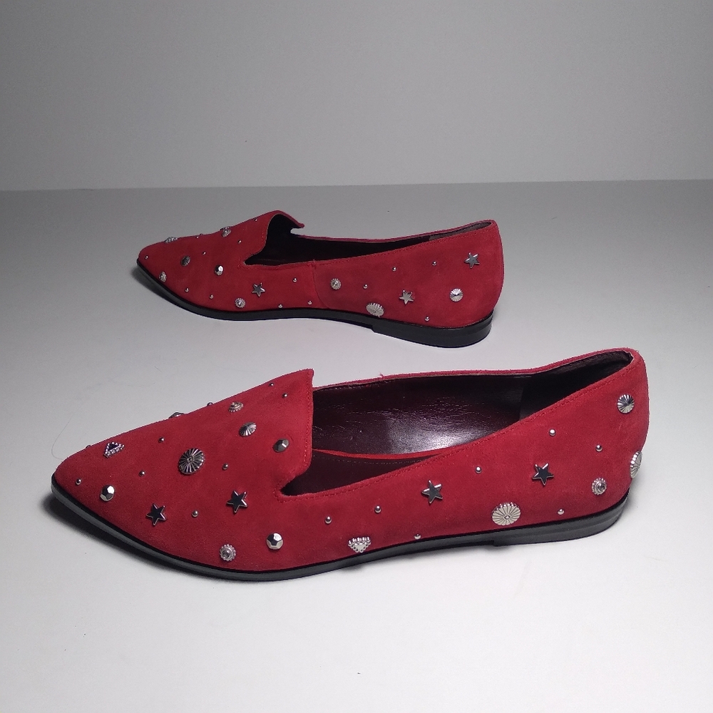 BCBGeneration red suede studded size 6 flats